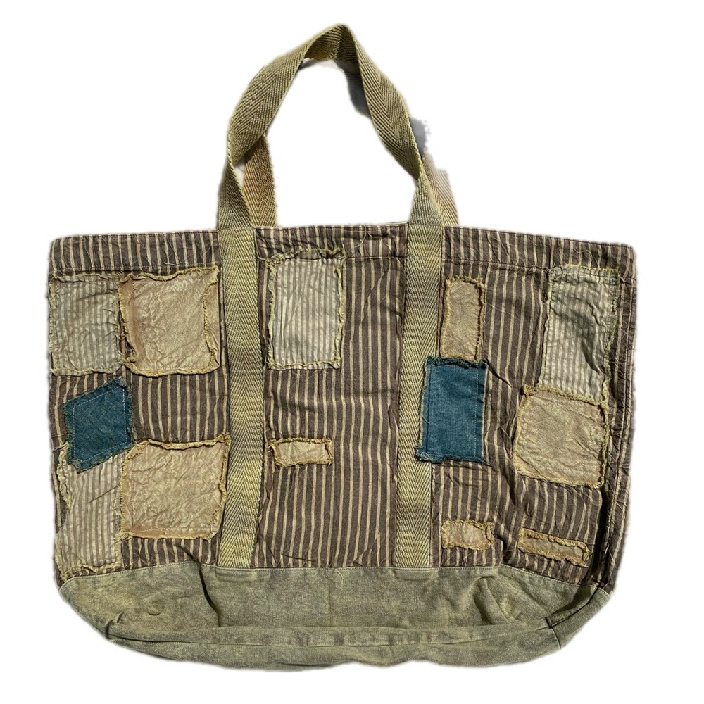 WE THE FREE LAST CHANCE BIG TOTE IN GREEN TAN PATCHWORK NWT - Picture 9 of 15